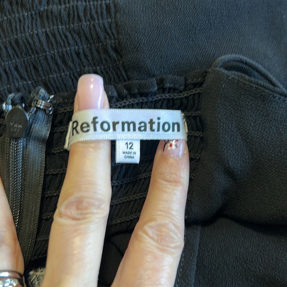 Reformation Juliette Dress Black Size 12 - Picture 10 of 14